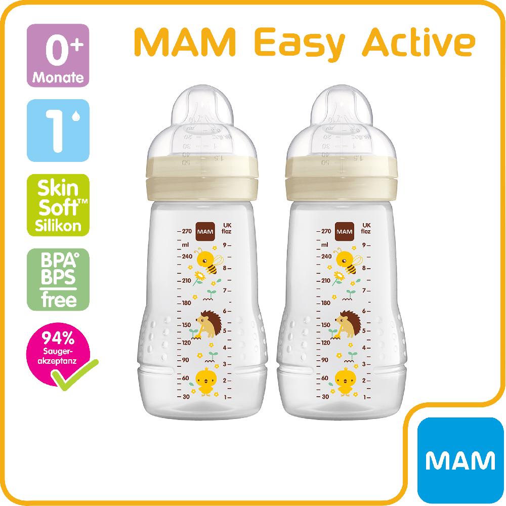 babymarkt Babyflasche Easy Active Größe 1 ab 0+M 270 ml Biene/ Igel im Doppelpack Limitierter Zeitrabatt