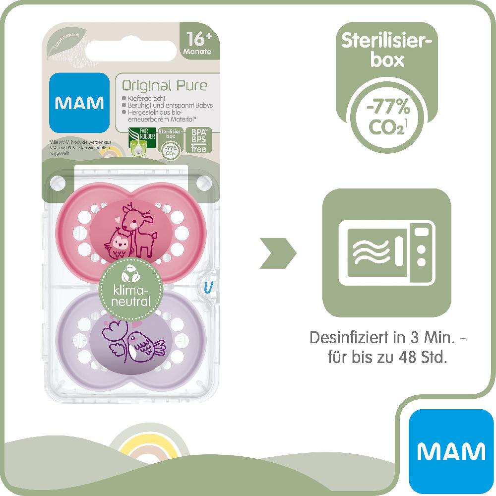 babymarkt Schnuller Original Matt Latex 16+ Monate 2 Stk. in rosa/lila Online Outlet