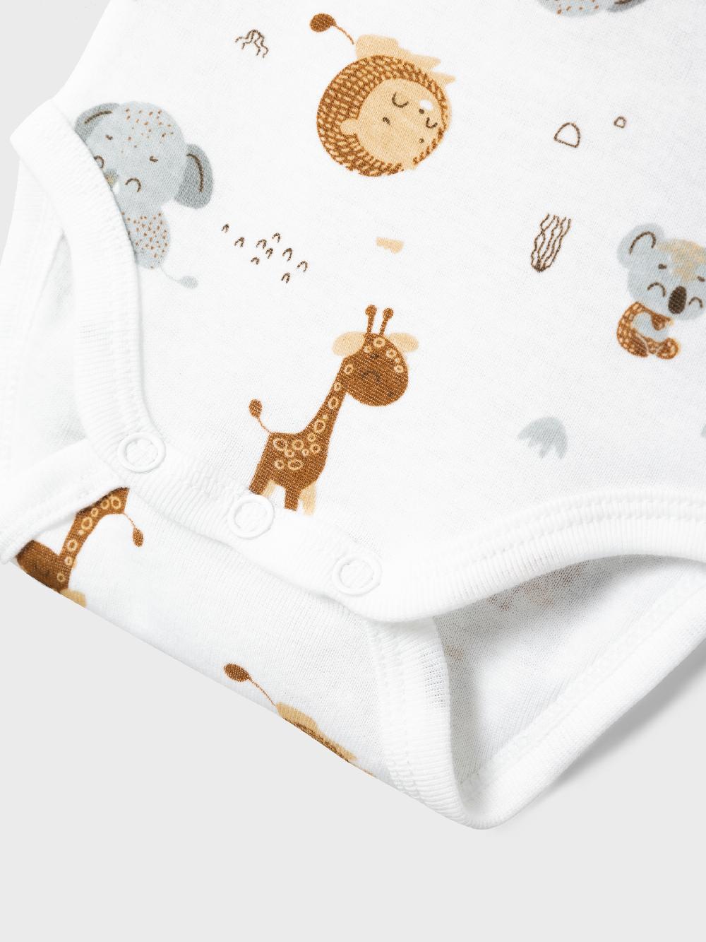 babymarkt Kurzarmbody 2er Pack Animal Bright White Sonderangebot