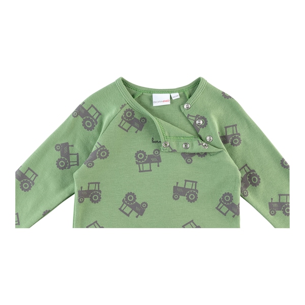 babywalz Bornino - Farm LifeRaglanshirt langarm Traktor grün/grau Weihnachtsangebot