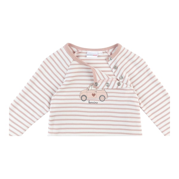 babywalz Bornino - Farm LifeRaglanshirt langarm Ringel Auto rosa/offwhite Osterangebot