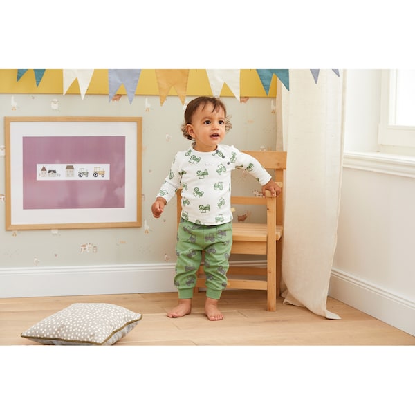 babywalz Bornino - Farm LifeRaglanshirt langarm Traktor offwhite/grün Muttertagsangebot