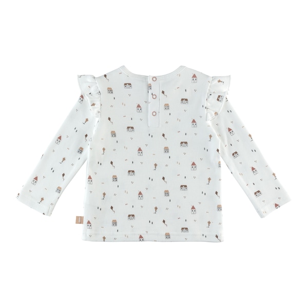 babywalz Bornino - Farm LifeShirt langarm Farm Life Volant offwhite/bunt Lagerräumung