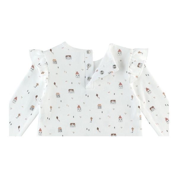 babywalz Bornino - Farm LifeShirt langarm Farm Life Volant offwhite/bunt Lagerräumung