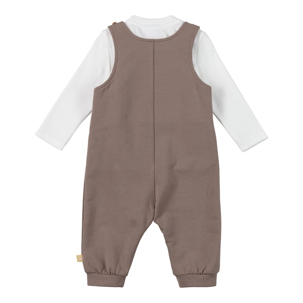 babywalz Bornino - Farm Life2-tlg. Set Latzhose und Shirt Traktor braun/offwhite Kauf eins, bekomm eins gratis