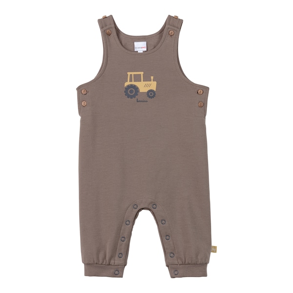 babywalz Bornino - Farm Life2-tlg. Set Latzhose und Shirt Traktor braun/offwhite Kauf eins, bekomm eins gratis