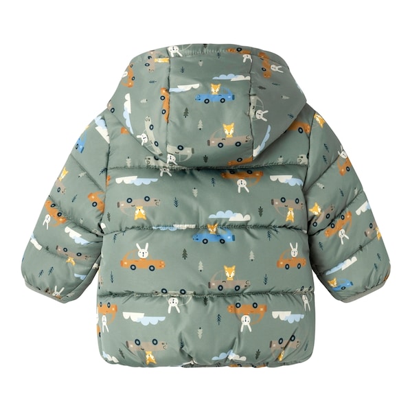 babywalz NAME ITSteppjacke mit Kapuze Tiere Autos grün/bunt JETZT KAUFEN