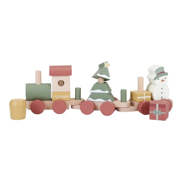 babywalz Little DutchHolzeisenbahn mit Steck-Formen Weihnachten Exklusive Angebote