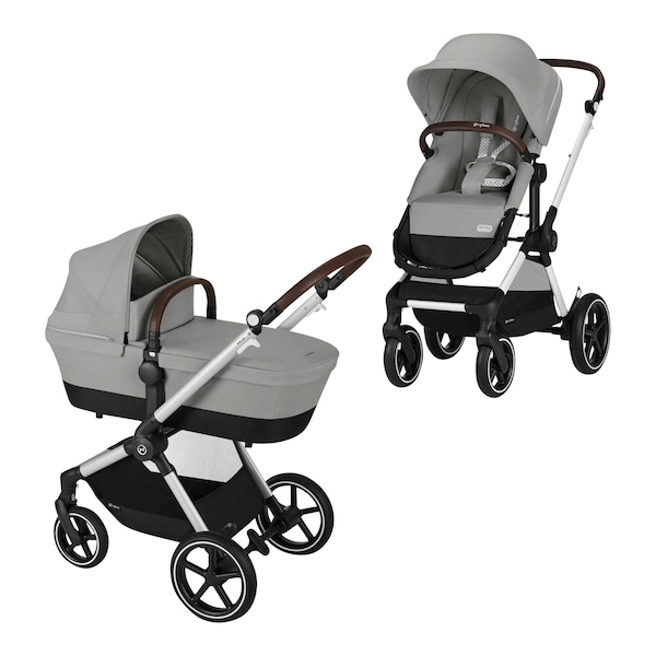 babywalz Cybex - GOLDKombikinderwagen Eos Lux Trio-Set inkl. Babyschale Aton B2 i-Size stone grey Vierteljährliche Förderung