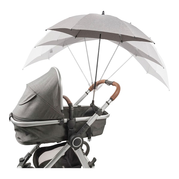 babywalz babycabUniversal Sonnenschirm für Kinderwagen grau melange Fabrikpreis