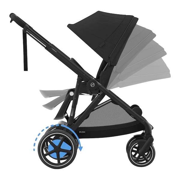babywalz Cybex - GOLDKinderwagen e-Gazelle moon blck Riesige Rabatte