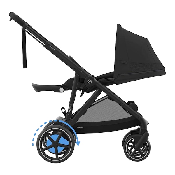 babywalz Cybex - GOLDKinderwagen e-Gazelle moon blck Riesige Rabatte