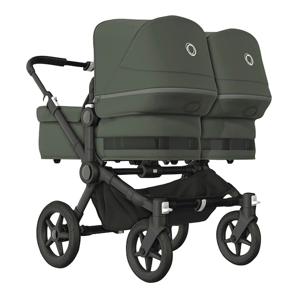 babywalz Bugaboo - DONKEY 5Zwillings- und Geschwisterwagen Bundle Twin black / forest green Valentinstagsangebot