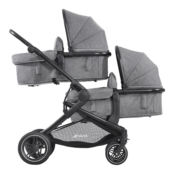 babywalz HauckZwillings- und Geschwisterwagen Atlantic Twin melange grey Exklusive Angebote