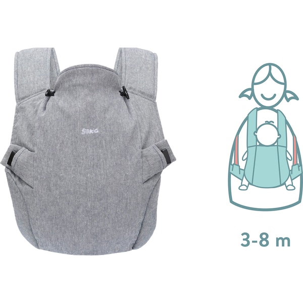 babywalz FillikidNatural Babytrage 2 Tragepositionen stone Versandkostenfrei