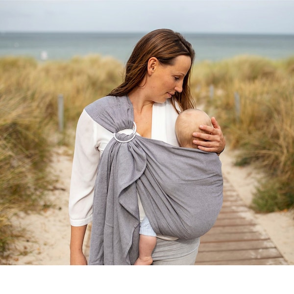 babywalz AMAZONASRing Sling Tragetuch grey Begrenzte Freigabe