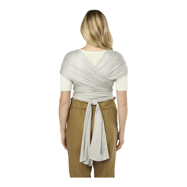 babywalz Ergobaby® - AURA WRAPTragetuch Strick 490 cm grey stripes Zeitbegrenzte Promotion