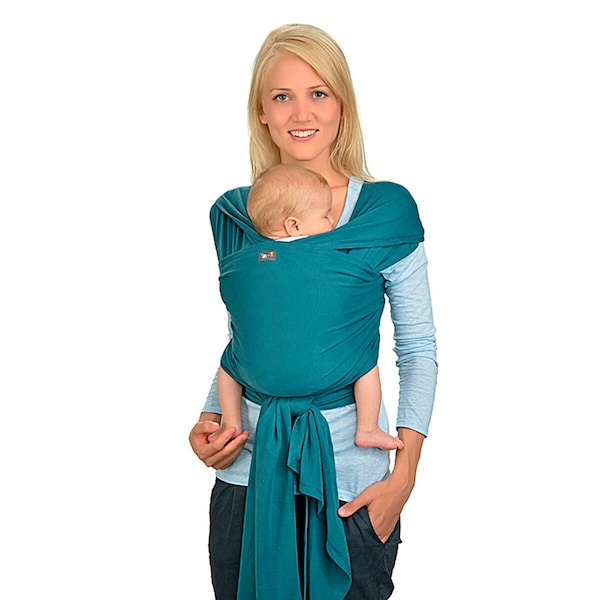 babywalz HOPPEDIZ®Babytragetuch Elastisches Tragetuch petrol Kostenloser Versand international