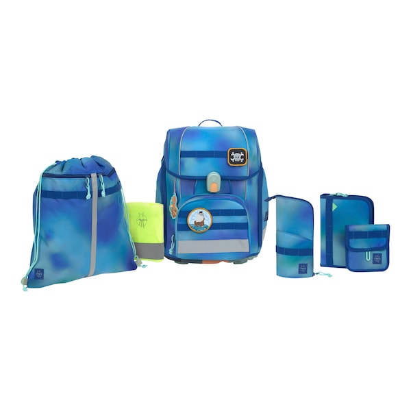 babywalz LässigSchulranzen-Set Boxy Unique gradient 7-tlg. blau