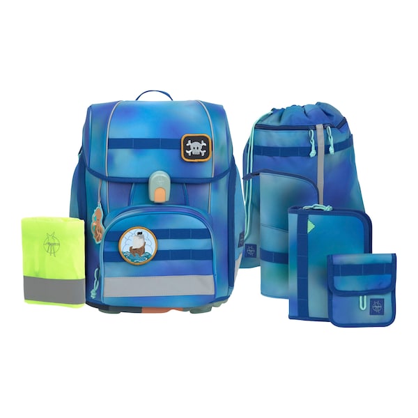 babywalz LässigSchulranzen-Set Boxy Unique gradient 7-tlg. blau Exklusivangebot