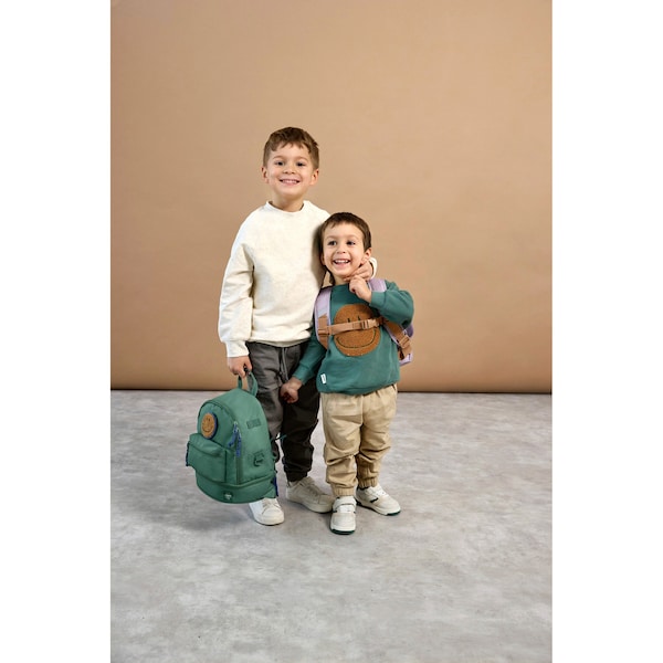 babywalz LässigKindergartenrucksack Mini Backpack Little Gang dunkelgrün Preisnachlass