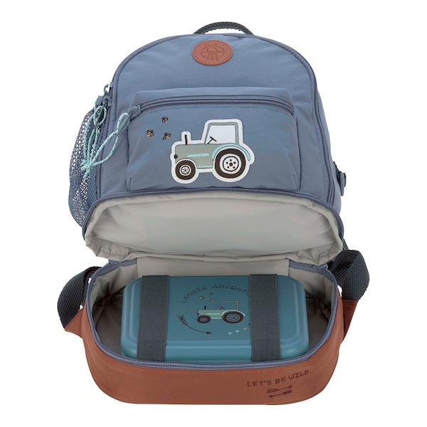 babywalz LässigKindergartenrucksack Mini Backpack Adventure Traktor blue denim Saisonschlussverkauf