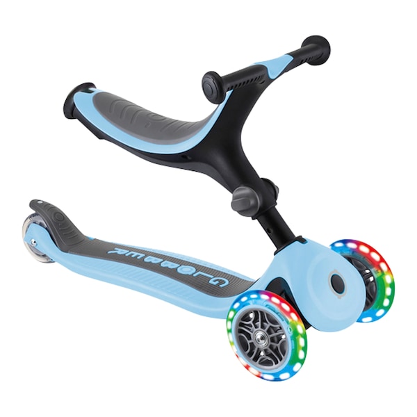 babywalz Globber3in1 Scooter Go-Up mit Leuchtrollen pastellblau Schlussverkauf