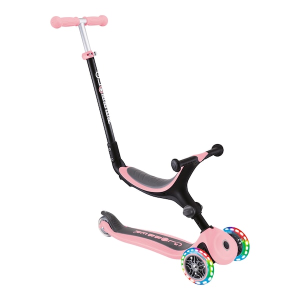 babywalz Globber3in1 Scooter Go-Up mit Leuchtrollen pastellrosa