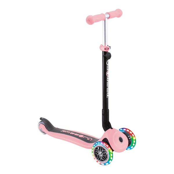 babywalz Globber3in1 Scooter Go-Up mit Leuchtrollen pastellrosa Fabrikverkauf
