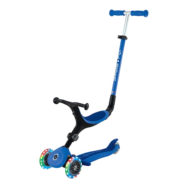 babywalz GlobberScooter 3in1 Go-Up active mit Leuchtrollen blau Sonderangebot