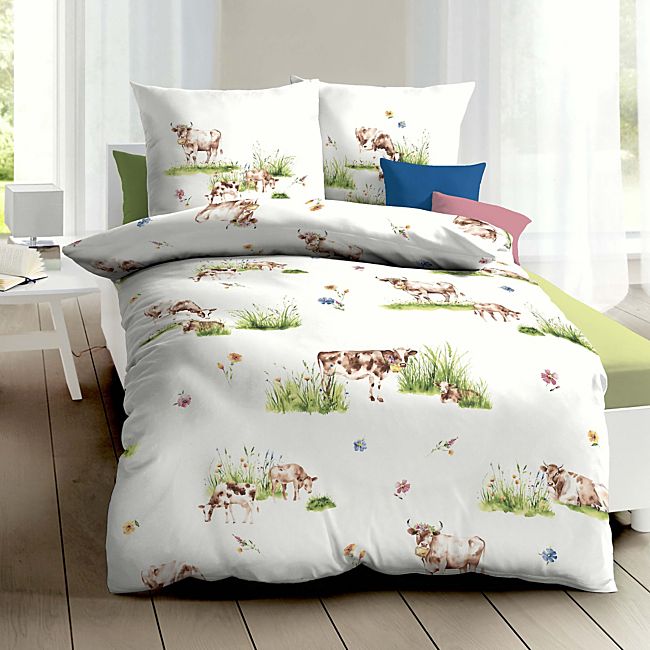 babybutt Kaeppel Mako-Satin Bettwäsche "Almauftrieb" Auslauf
