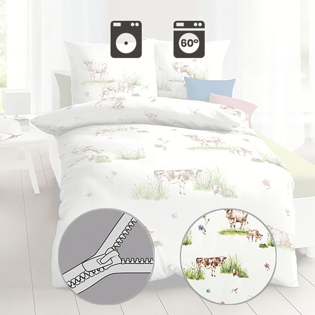 babybutt Kaeppel Mako-Satin Bettwäsche "Almauftrieb" Auslauf