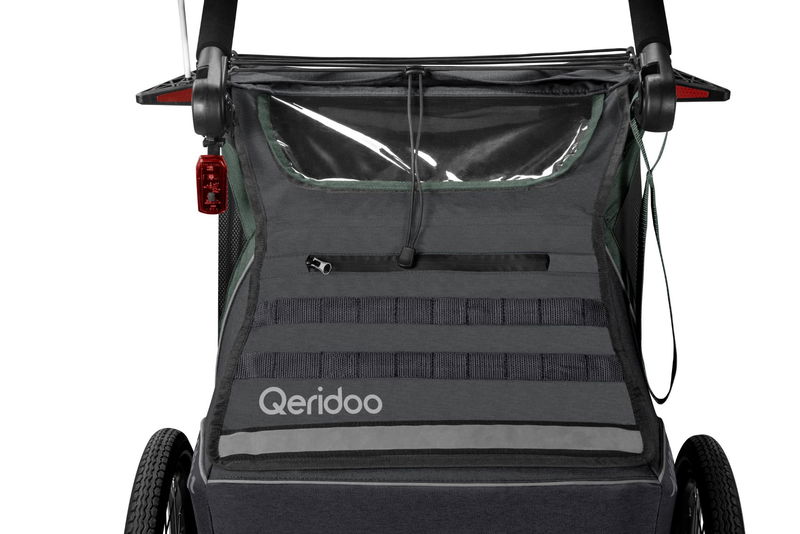 ﻿babyonlineshop Qeridoo Kidgoo 2 Fahrradanhänger Ivy Green mit Joggerfunktion 2023 Zeitbegrenzte Promotion
