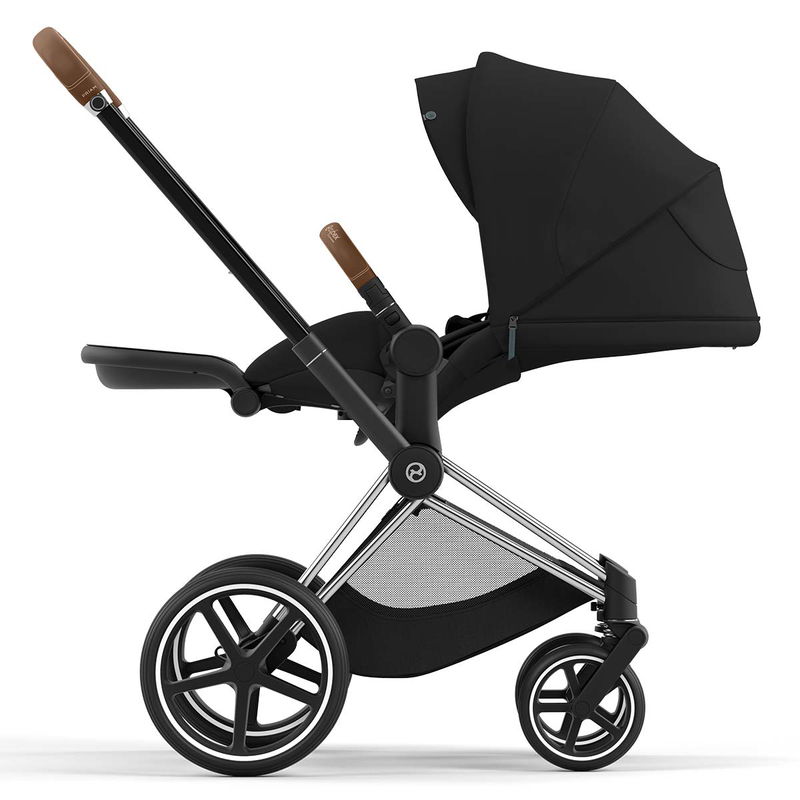 babyonlineshop CYBEX PRIAM Kinderwagen Sepia Black Bundle New Generation inkl. 7 Zubehörartikel Sonderangebot der Fabrik