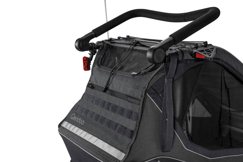 babyonlineshop Qeridoo Kidgoo 2 Fahrradanhänger Steel Grey mit Joggerfunktion 2023 Vierteljährliche Förderung