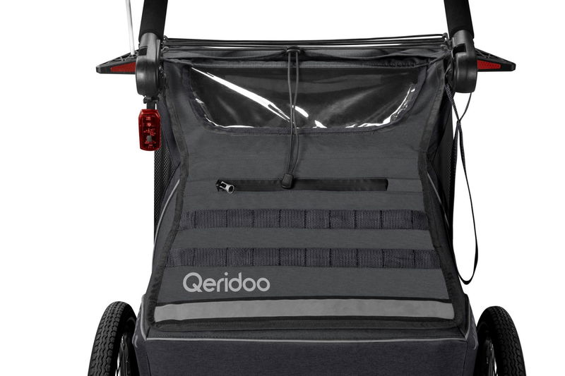 babyonlineshop Qeridoo Kidgoo 2 Fahrradanhänger Steel Grey mit Joggerfunktion 2023 Vierteljährliche Förderung