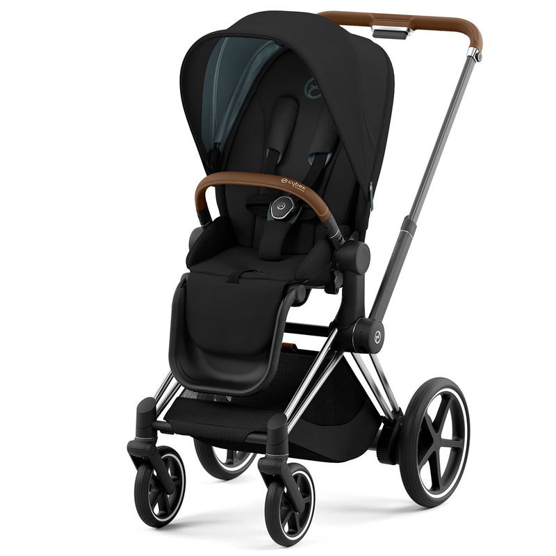 babyonlineshop CYBEX e-PRIAM Kinderwagen Sepia Black Bundle New Generation inkl. 8 Zubehörartikel Clearance-Verkauf