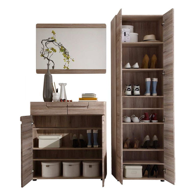 babyonlineshop trendteam Malea Garderobe 170x188x38 cm Eiche San Remo Hell Kauf eins, bekomm eins gratis