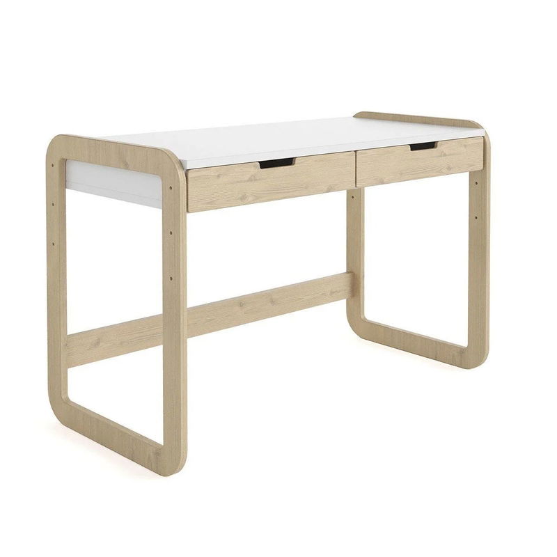 babyonlineshop Nature Kid Laslo Schreibtisch weiß/natur höhenverstellbar Sonderangebote