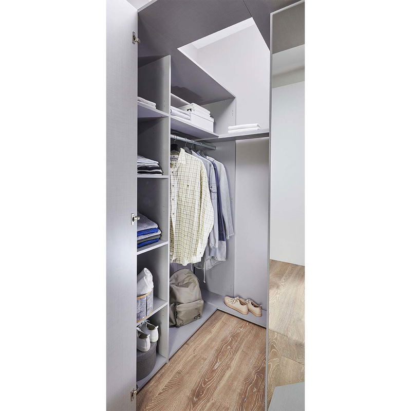 babyonlineshop Wimex Norderney Eckschrank begehbar 120 cm Weiß/Viking-oak Dekor Tiefpreis