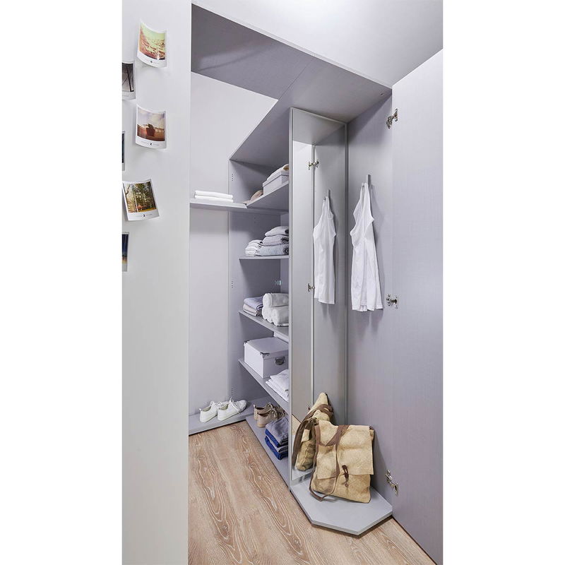 babyonlineshop Wimex Norderney Eckschrank begehbar 120 cm Weiß/Viking-oak Dekor Tiefpreis