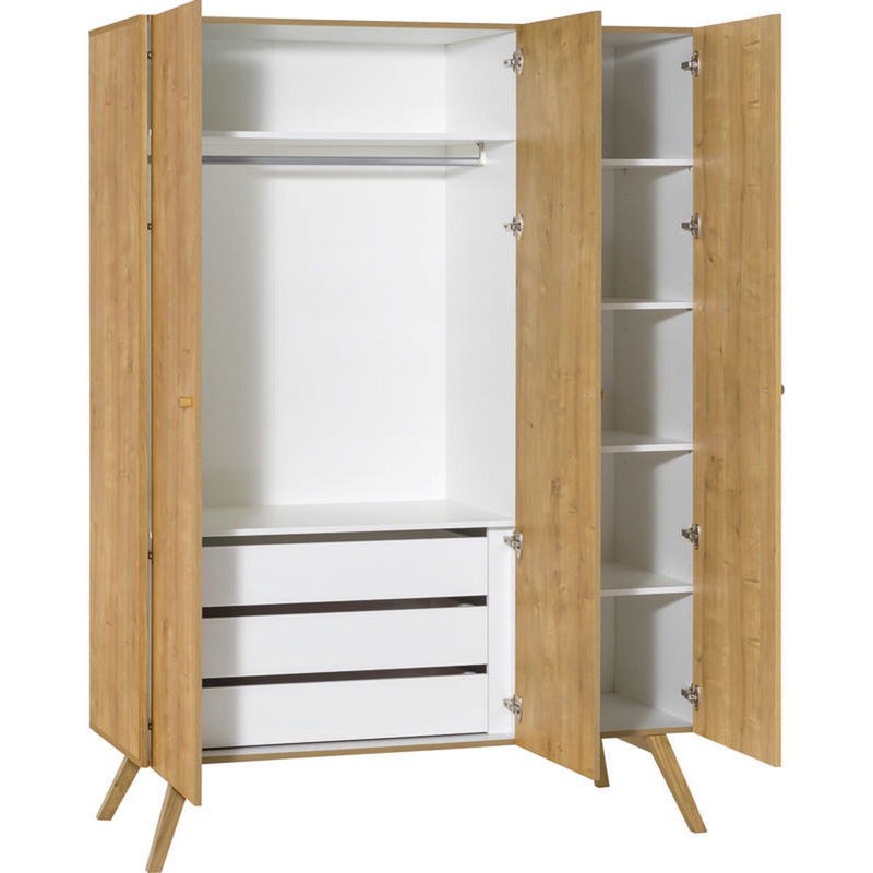 babyonlineshop VOX Nature Kleiderschrank 3-türig eiche / weiß Kostenlose Rückgabe