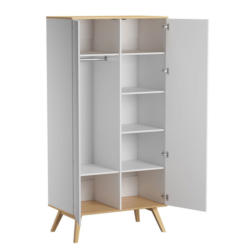 babyonlineshop VOX Nature Kleiderschrank 2-türig weiß/eiche Nur für heute
