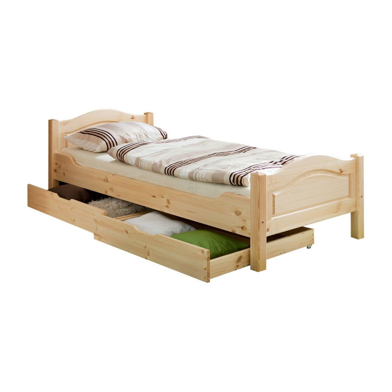 babyonlineshop Ticaa Rita Einzelbett Kiefer Natur 90 x 200 cm Massivholz Bis zu 55% Rabatt