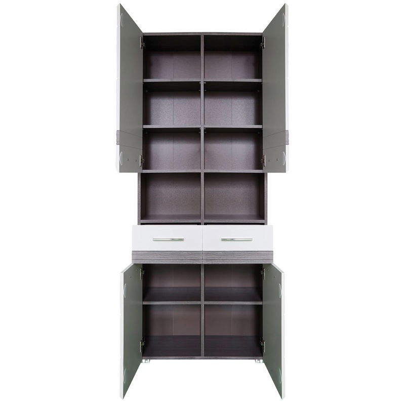 babyonlineshop trendteam Set-One Bad Hochschrank breit Weiß / Rauchsilber Discount Store für neue Produkte