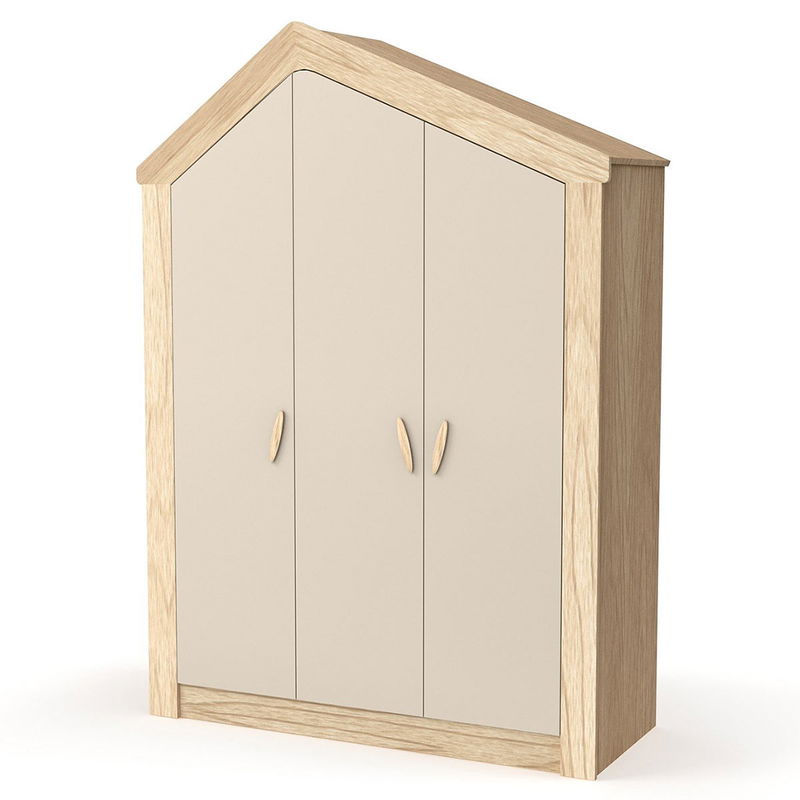 babyonlineshop Nature Kid My House Kinderzimmer natur/grau 5-teilig mit Hausbett Nur noch ein Tag übrig