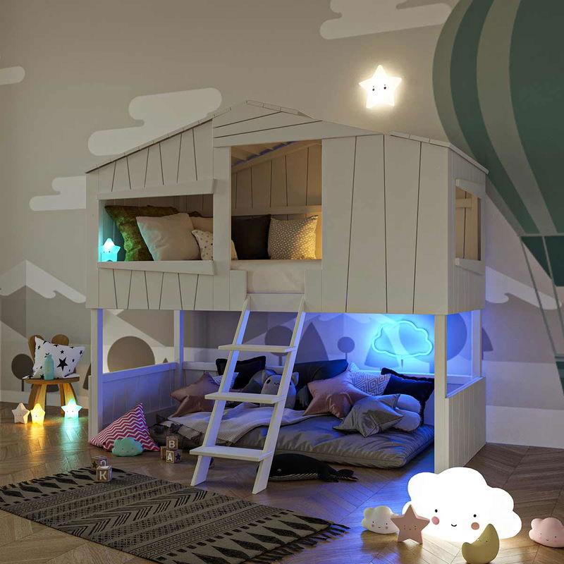 babyonlineshop Artkid Ronja Etagenbett Hüttenbett weiß Liegefläche 90 x 200 cm Super Rabatt