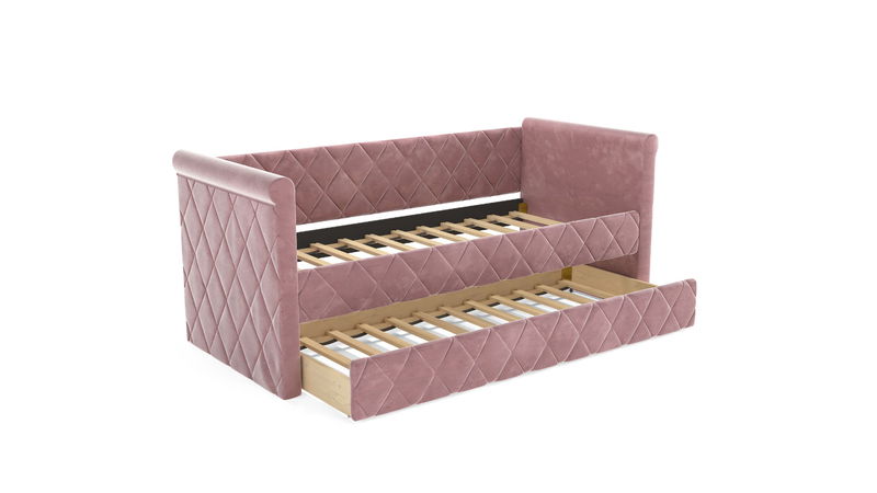 babyonlineshop Nature Kid Vilena Sofabett Velour rosa 90 x 200 cm zollfrei