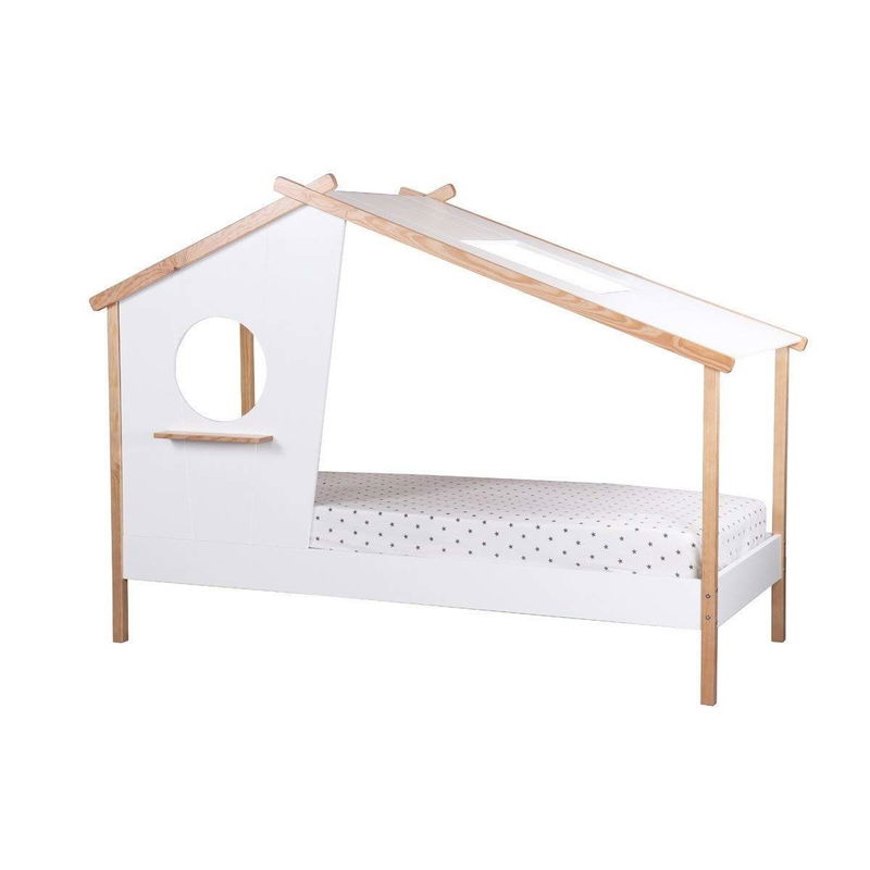 babyonlineshop Nature Kid Sam Hausbett weiß Kiefer Liegefläche 90 x 200 cm Angebote