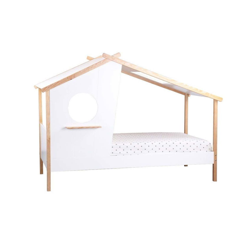 babyonlineshop Nature Kid Sam Hausbett weiß Kiefer Liegefläche 90 x 200 cm Angebote